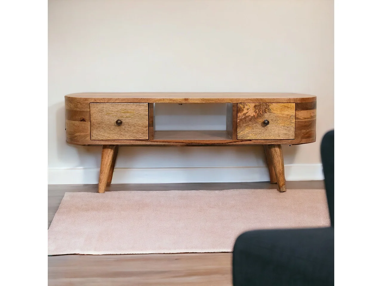 Artisan Furniture Solid Wood Mini Rounded Entertainment Unit
