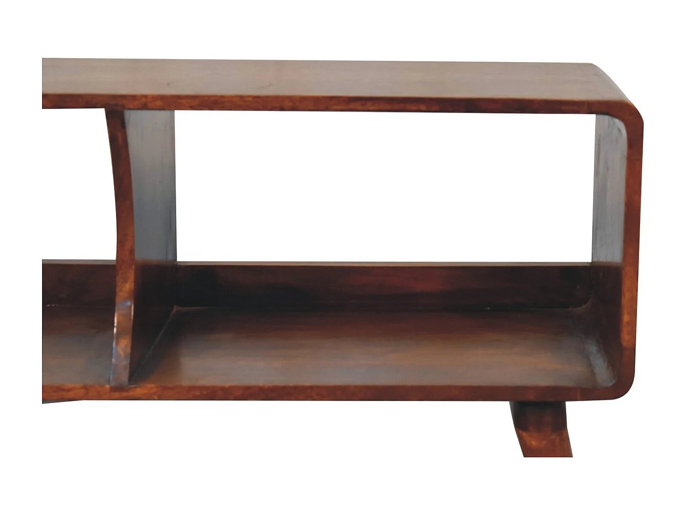 Artisan Furniture Solid Wood Curved Chestnut Double Slot Media Unit