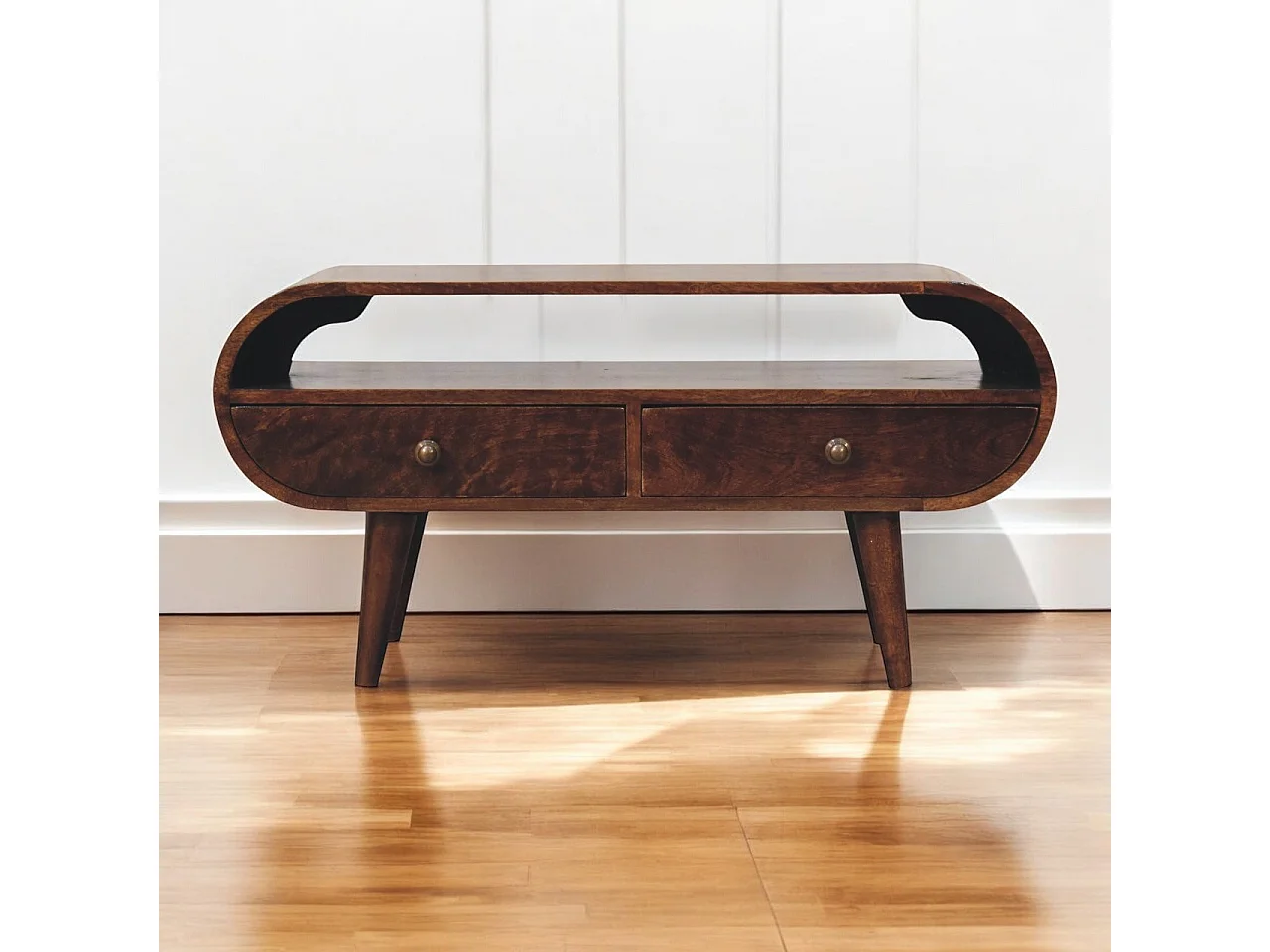 Artisan Furniture Solid Wood California Walnut Circular TV Stand