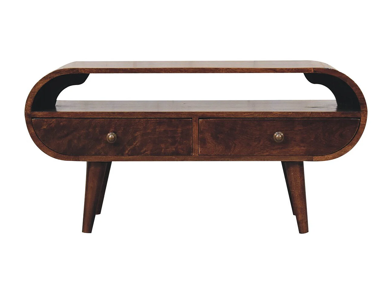 Artisan Furniture Solid Wood California Walnut Circular TV Stand