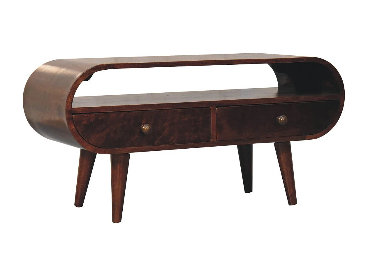 Artisan Furniture Solid Wood California Walnut Circular TV Stand