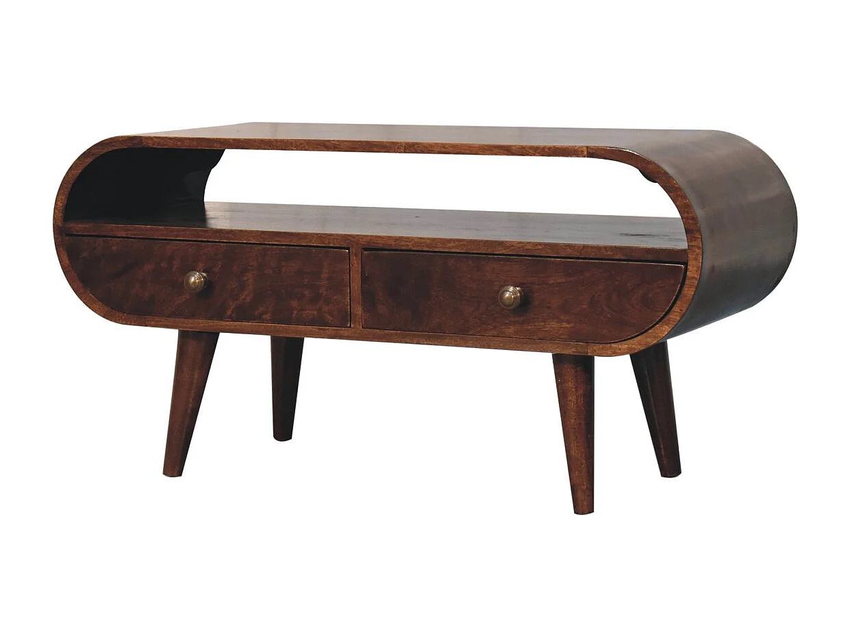 Artisan Furniture Solid Wood California Walnut Circular TV Stand