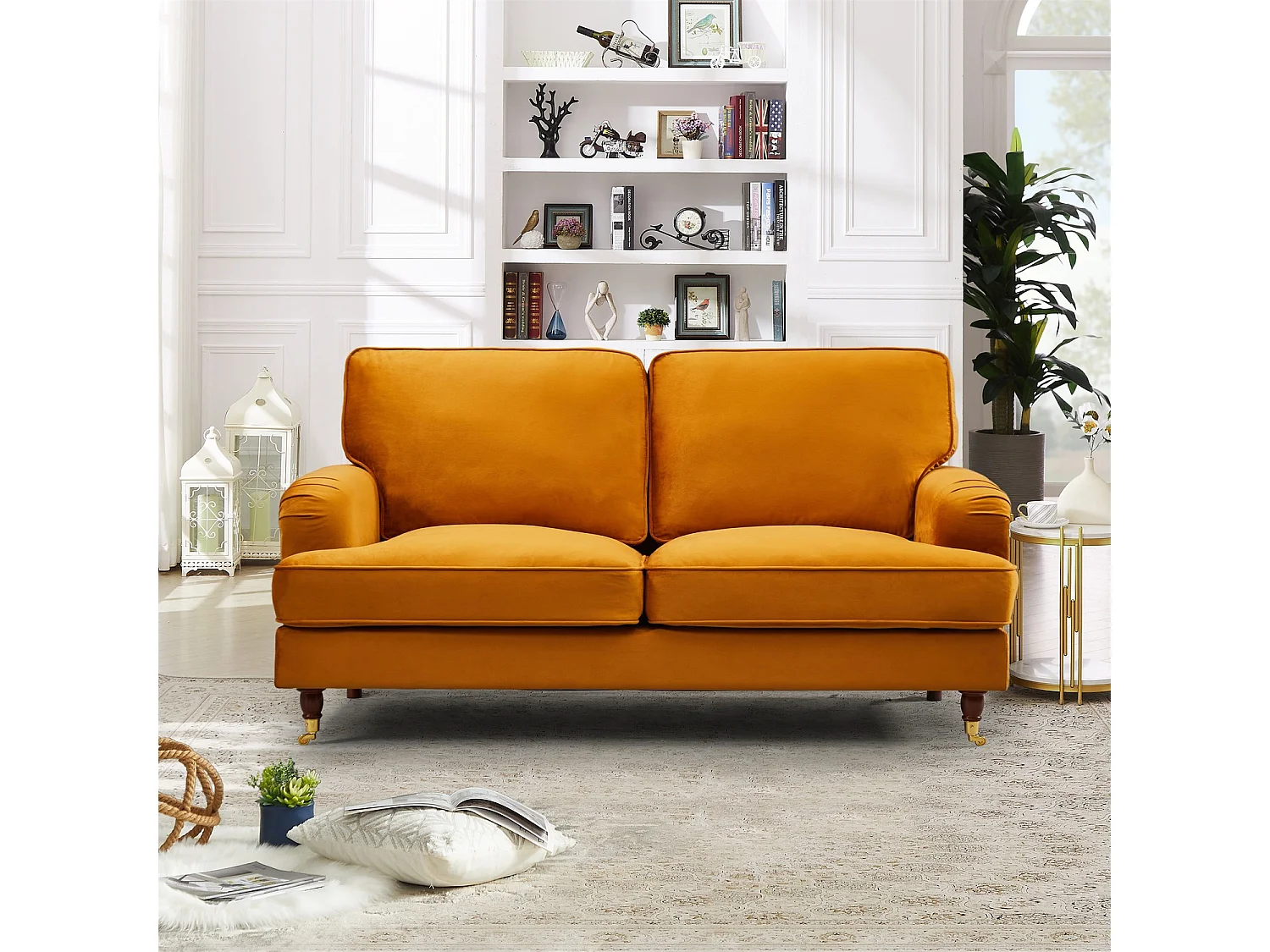 Woodbury 158cm Wide 2 Seat Velvet Fabric Sofa