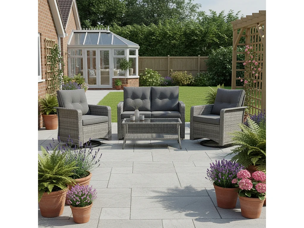 The Leigh 4 Seat Rattan Sofa Lounge Set