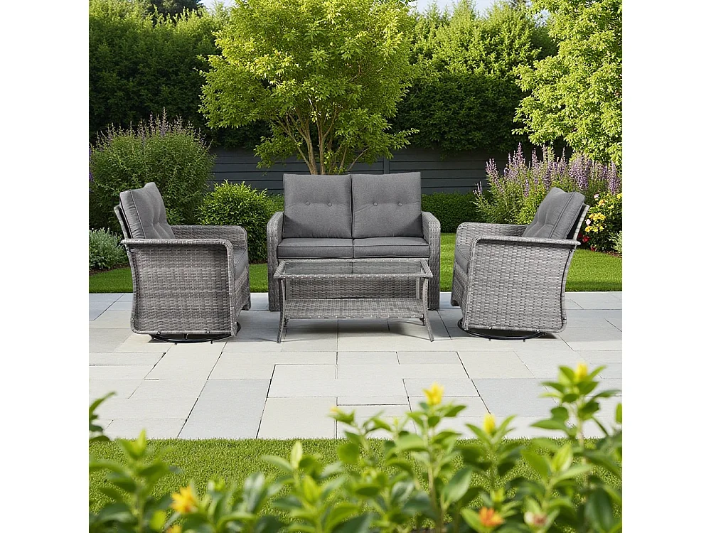 The Leigh 4 Seat Rattan Sofa Lounge Set