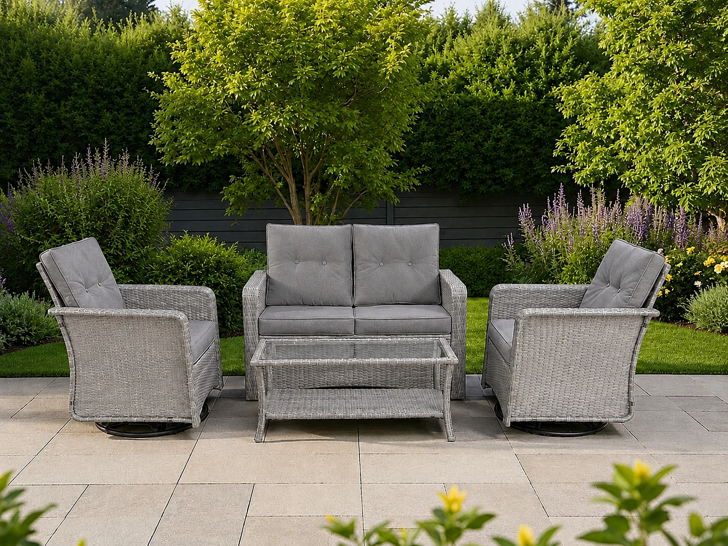 The Leigh 4 Seat Rattan Sofa Lounge Set