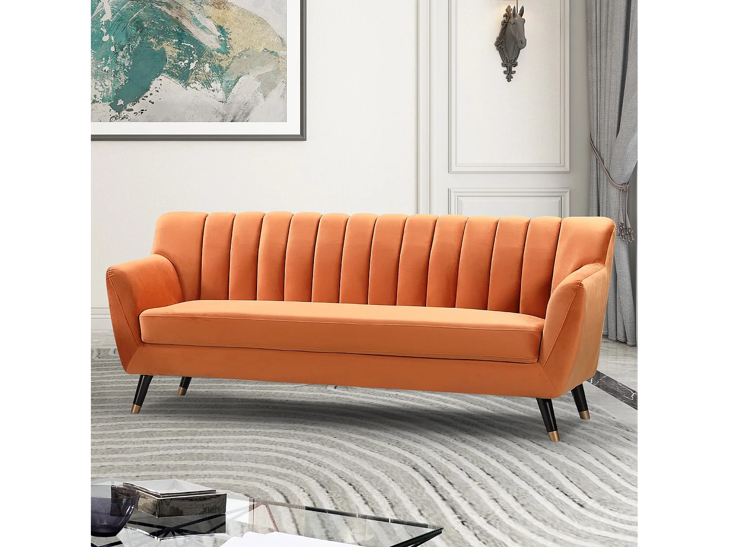 Morgan 3 Seat Velvet Sofa