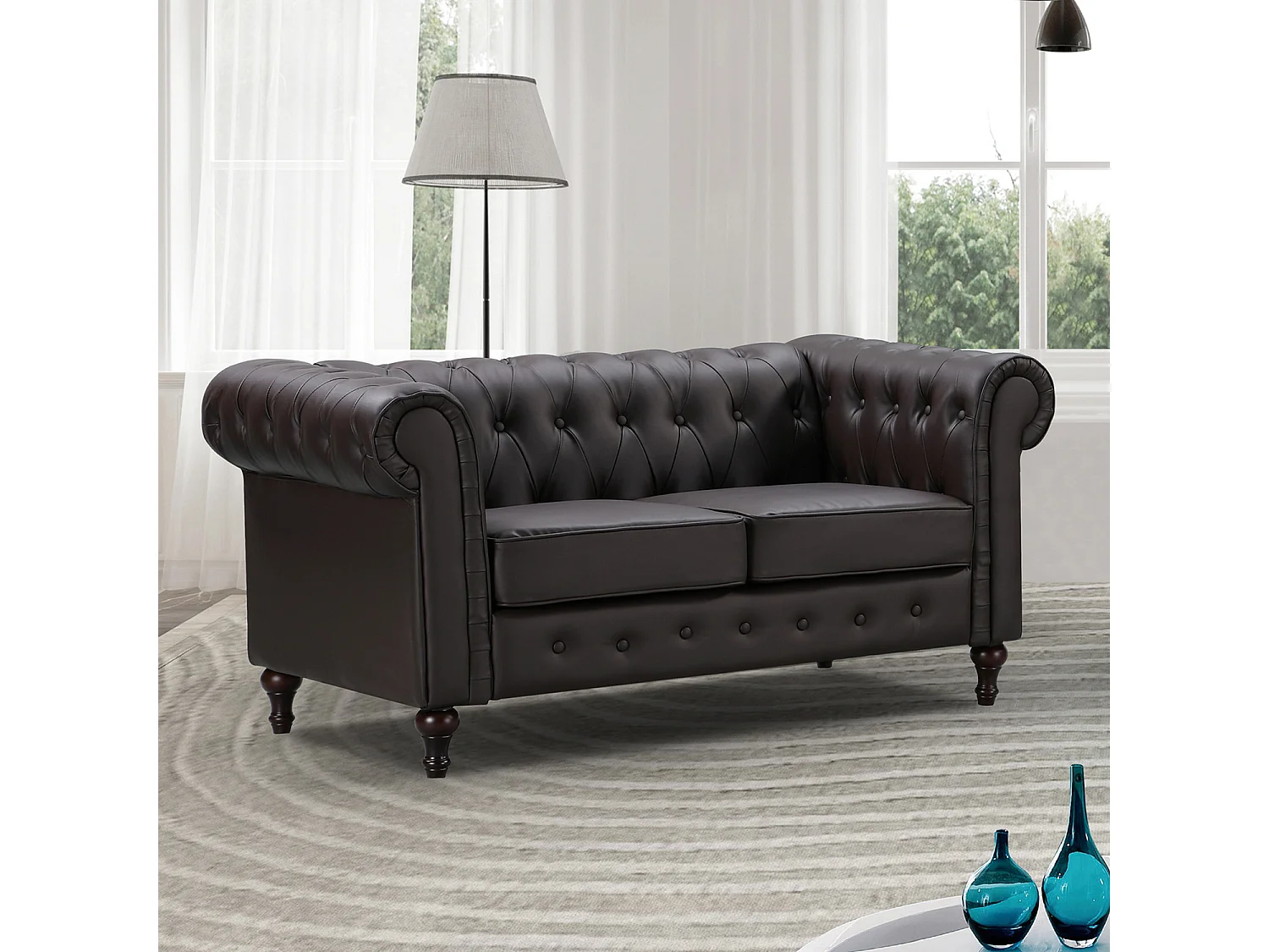 Richland 2 Seat Leather Sofa