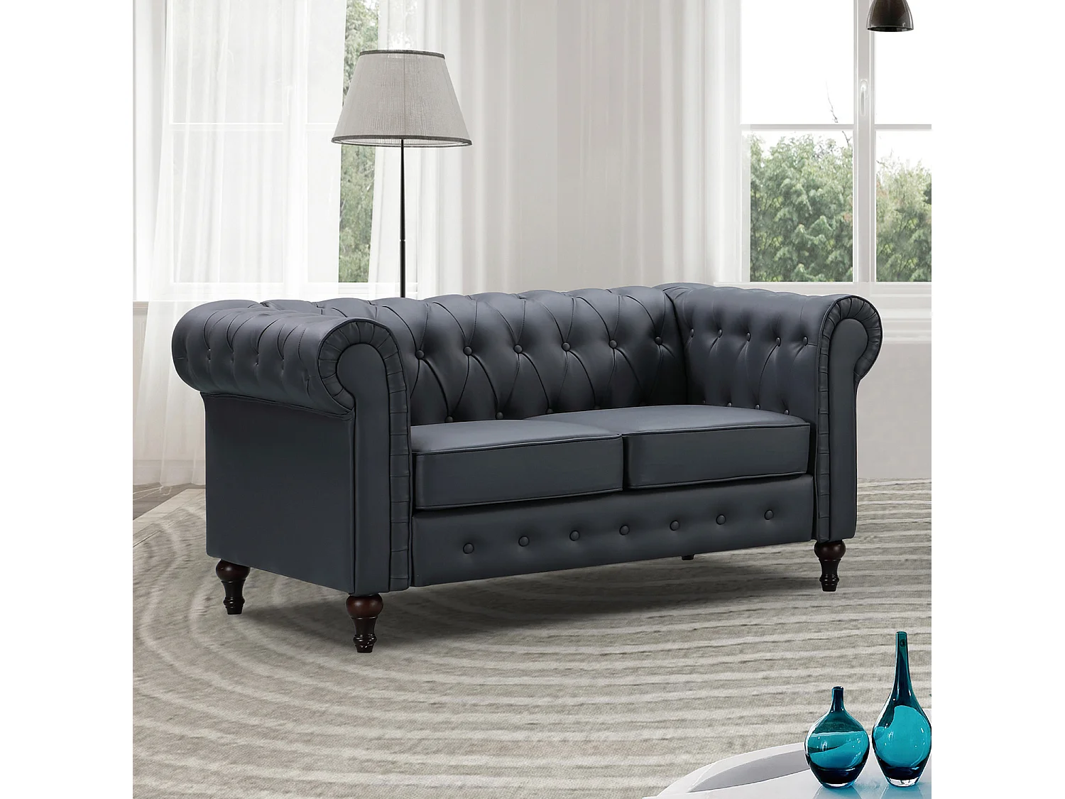 Richland 2 Seat Leather Sofa