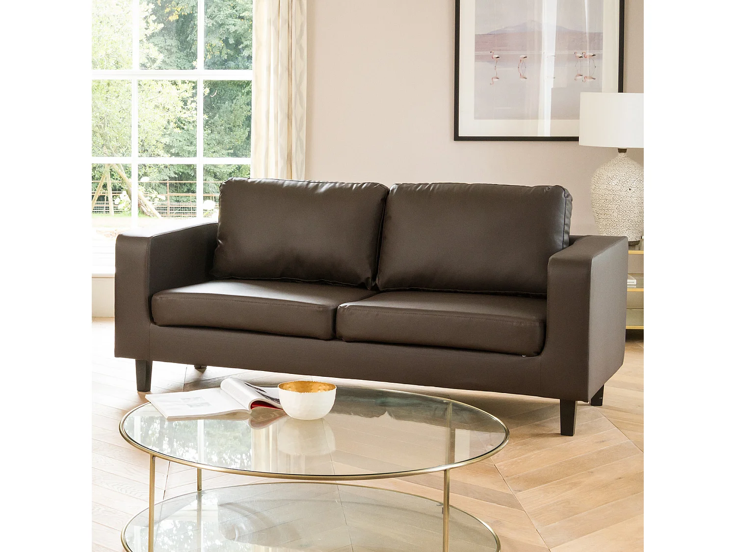 Monmouth 3 Seat Leather Sofa