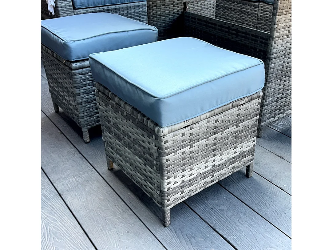 The Tarporley Grey 9 Seat Corner Rattan Dining Set - Fixed