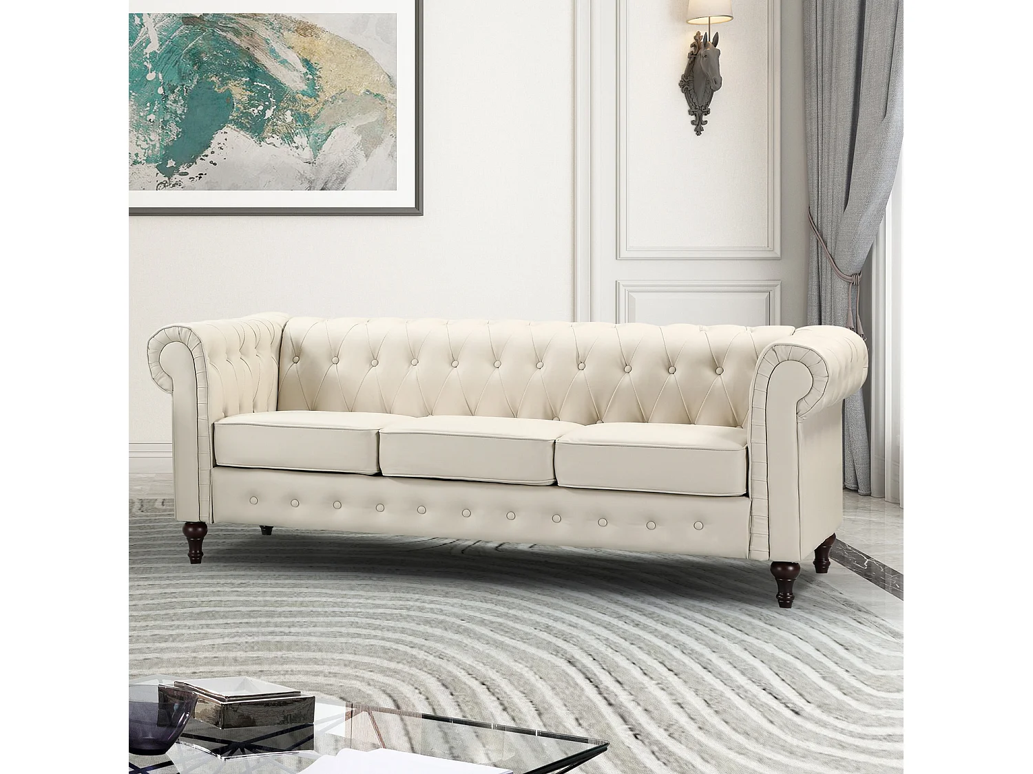 Richland 3 Seat Leather Sofa
