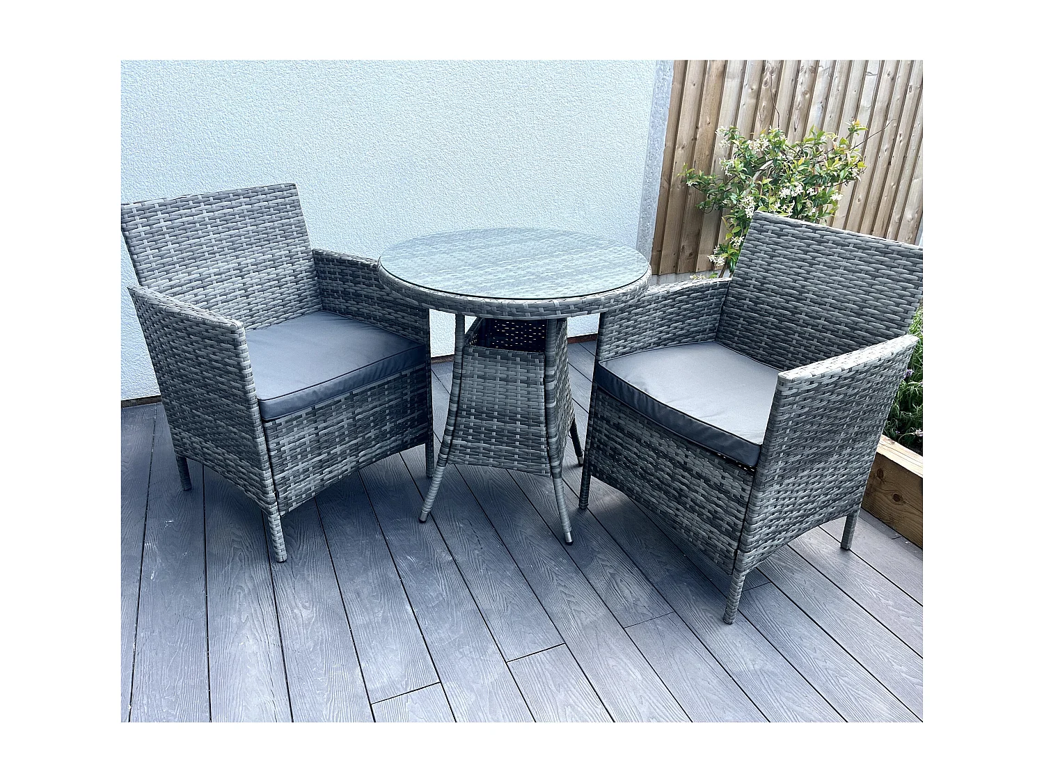 Amazon Wicker Rattan Natural Bistro Set with outdoor cushion