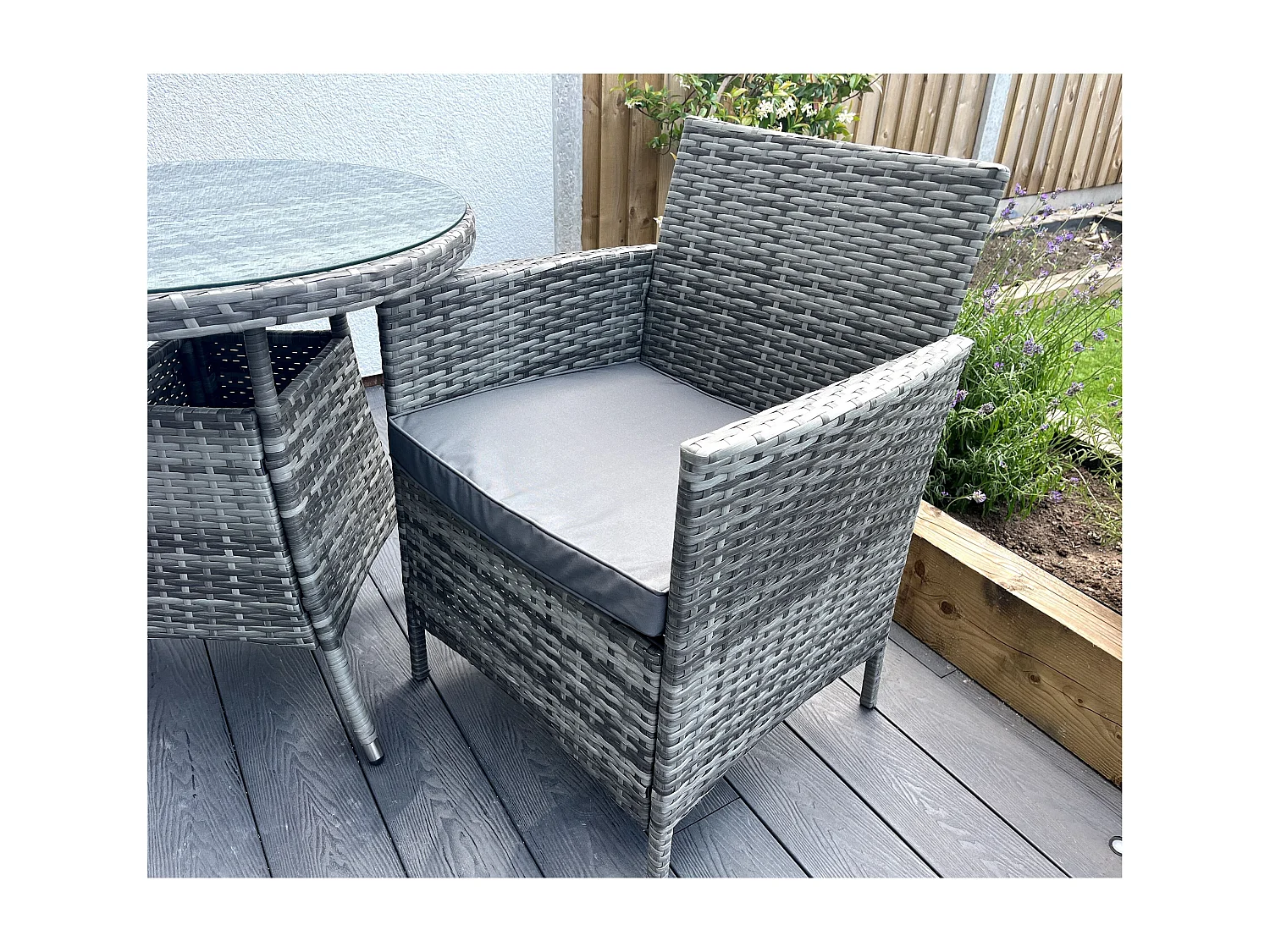 Amazon Wicker Rattan Natural Bistro Set with outdoor cushion