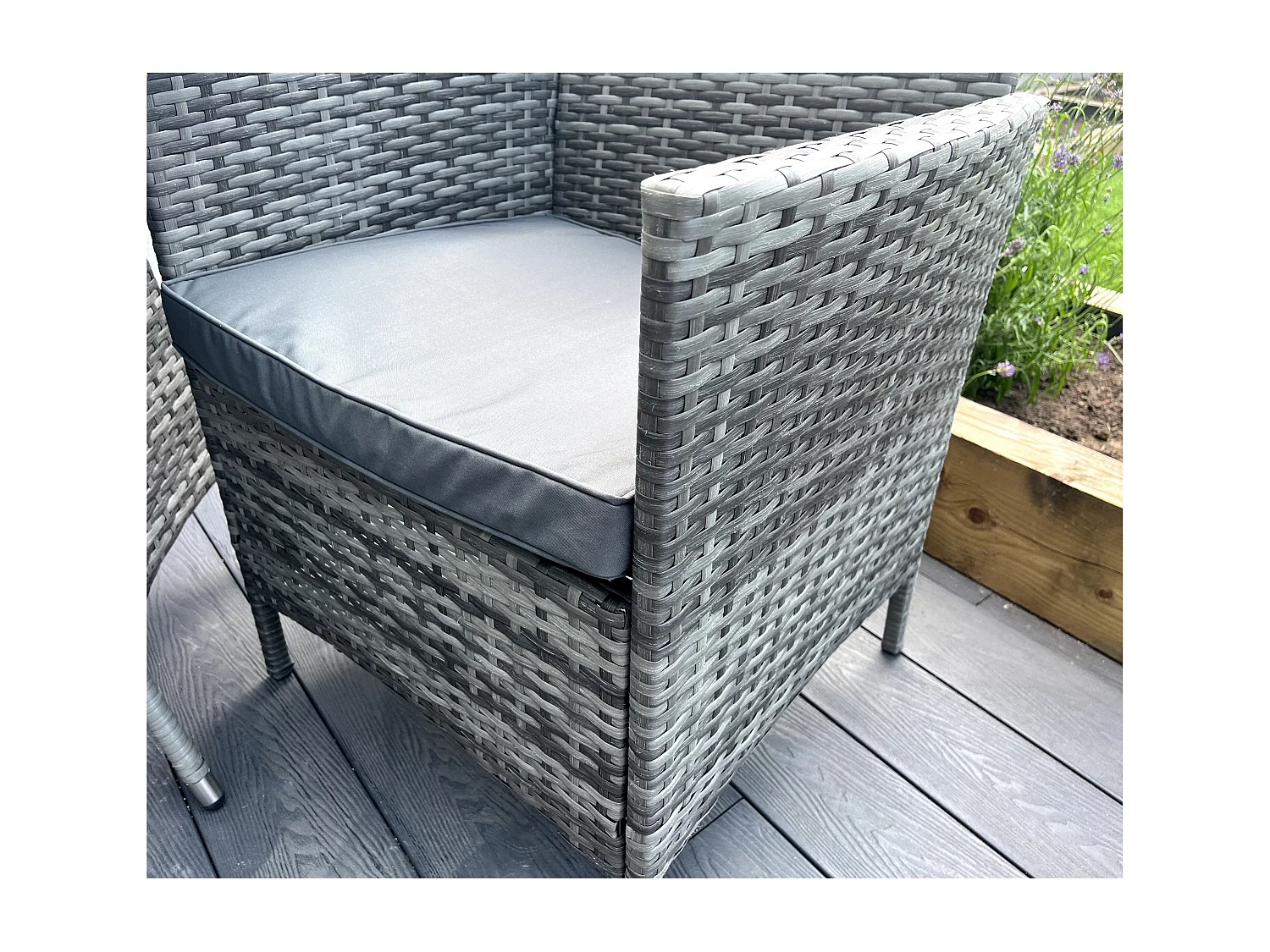 Amazon Wicker Rattan Natural Bistro Set with outdoor cushion