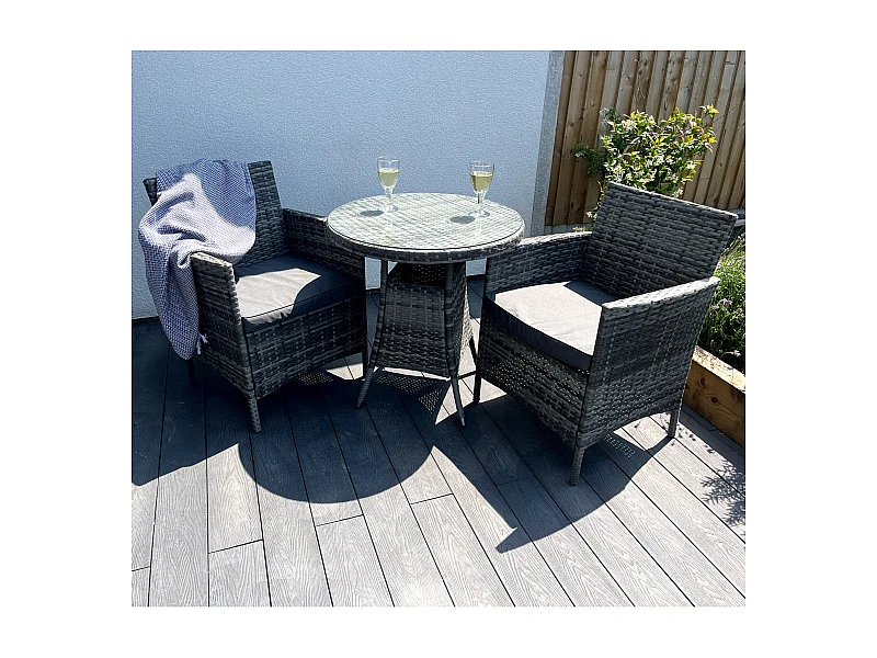 Amazon Wicker Rattan Natural Bistro Set with outdoor cushion