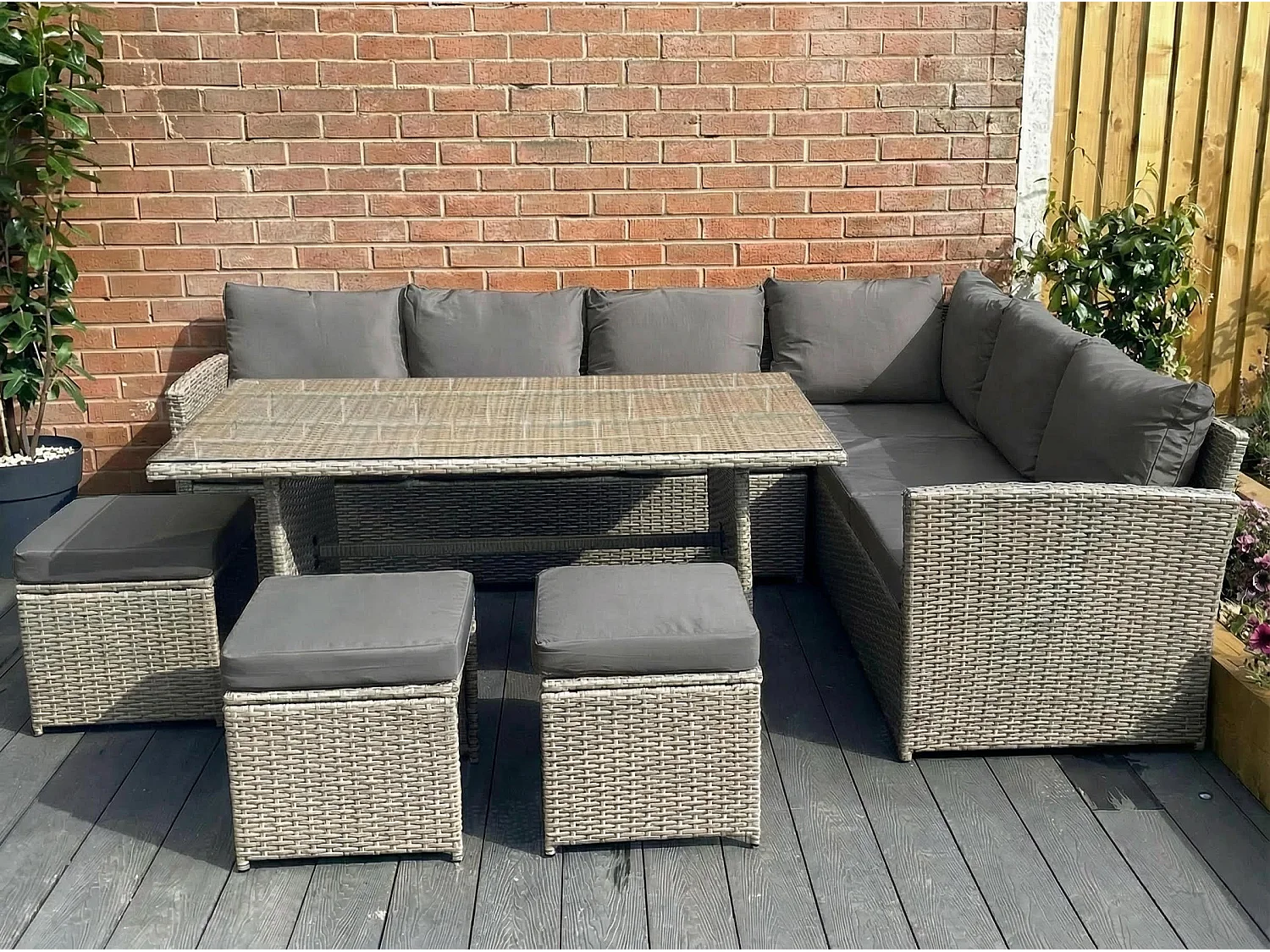 The Knutsford 9 Seat Corner Rattan Dining Set