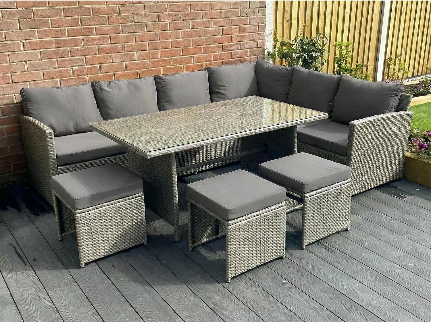 The Knutsford 9 Seat Corner Rattan Dining Set