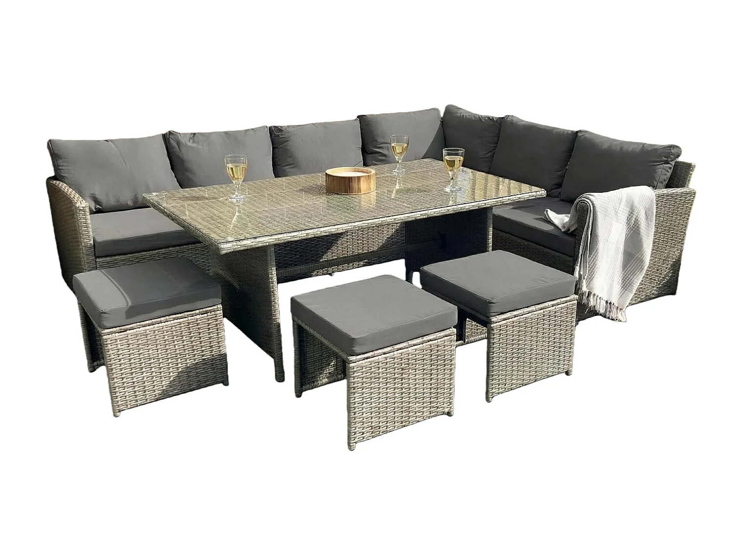 The Knutsford 9 Seat Corner Rattan Dining Set