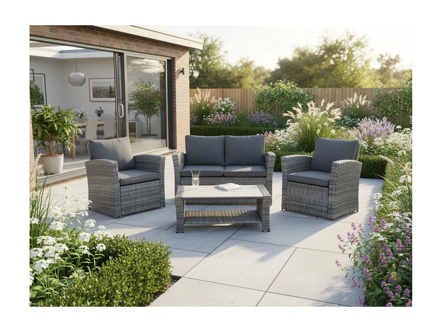 The Wilmslow 4 Seat Rattan Sofa Lounge Set