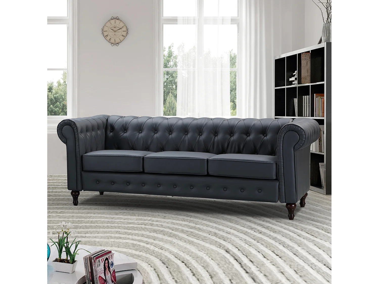 Richland 3 Seat Leather Sofa