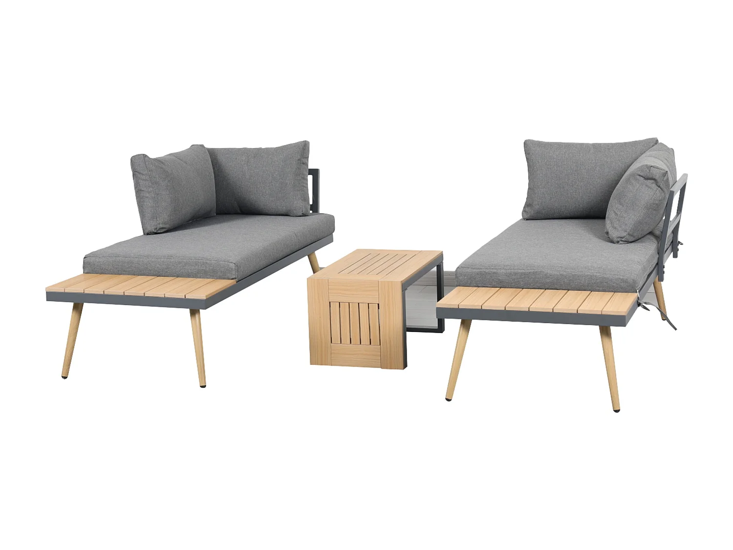 Belmont Metal and Contemporary Poly-Wood Sectional Corner Garden Set