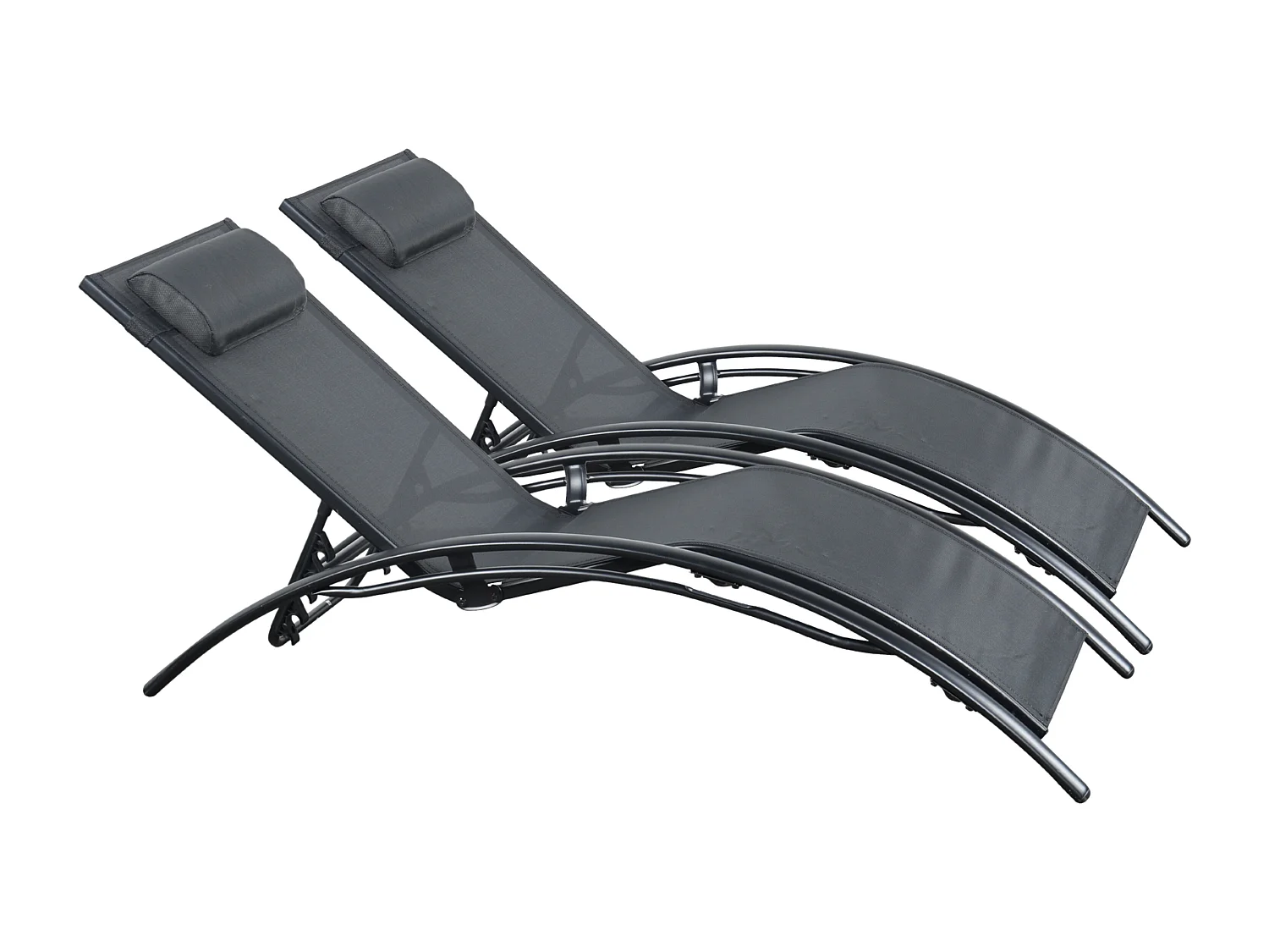 Pair of Bali Sun Loungers - Set of 2 - Black