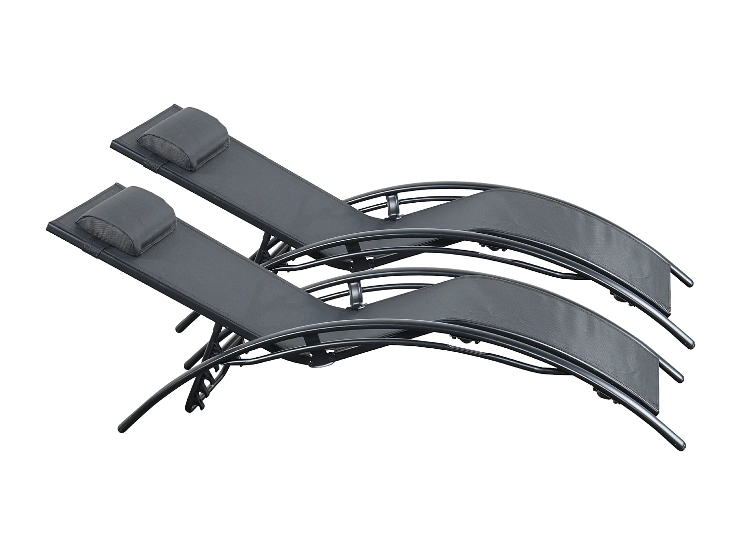 Pair of Bali Sun Loungers - Set of 2 - Black