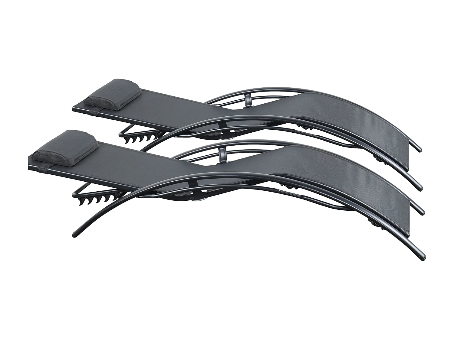 Pair of Bali Sun Loungers - Set of 2 - Black
