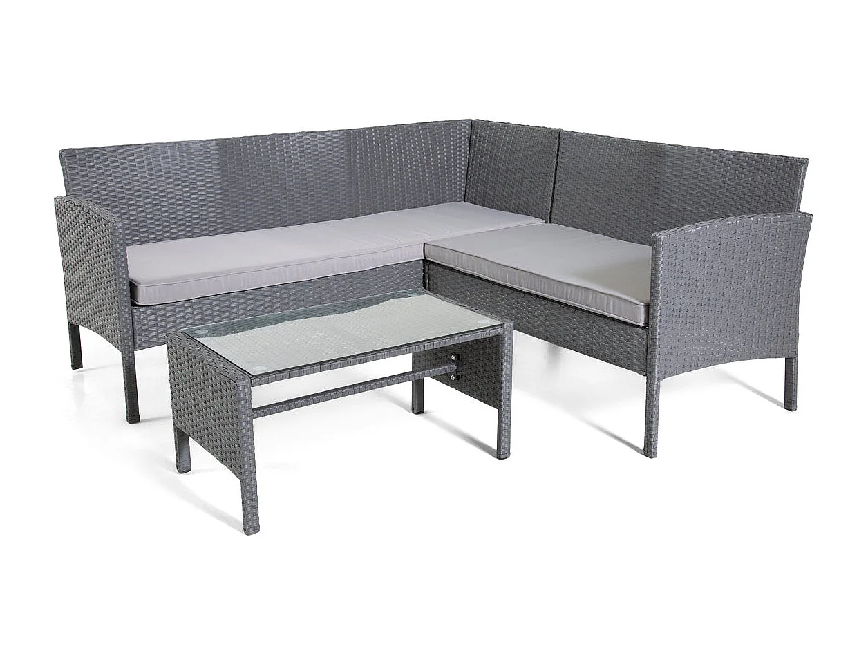 The Lakewood Grey Corner Rattan Set - 5 Seat