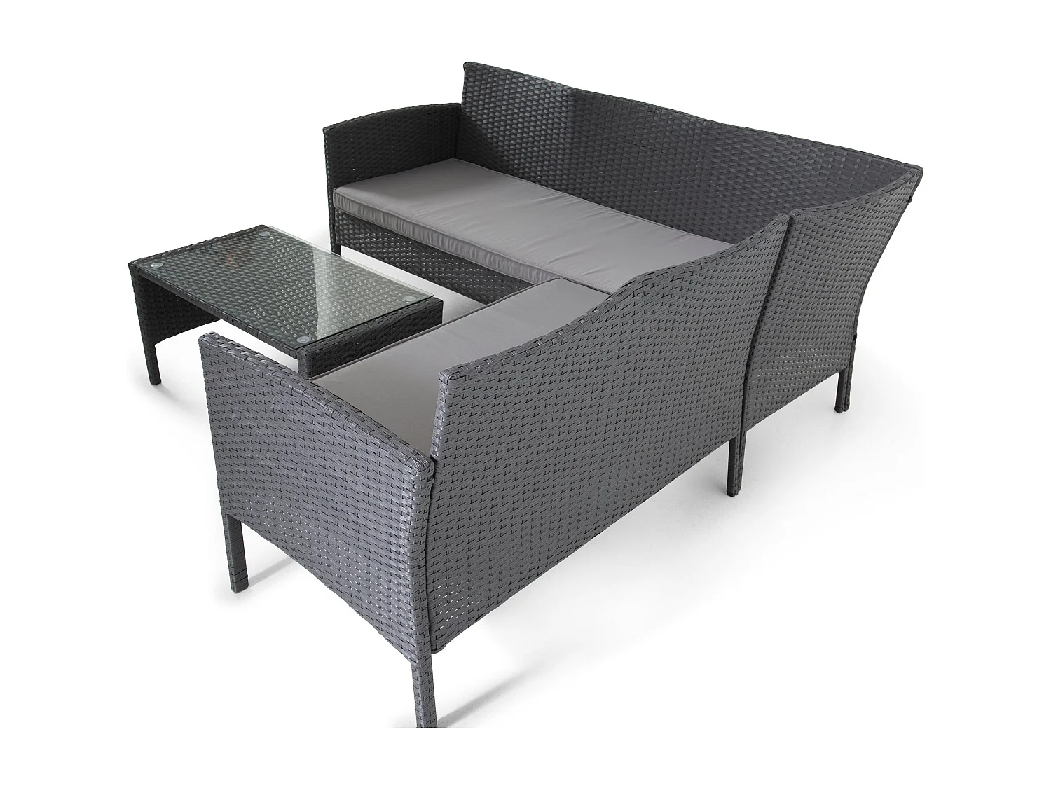 The Lakewood Grey Corner Rattan Set - 5 Seat