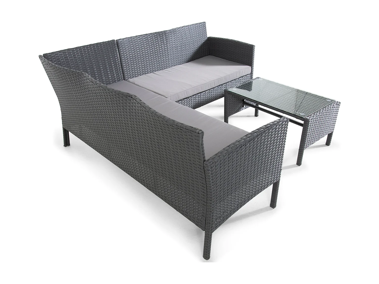 The Lakewood Grey Corner Rattan Set - 5 Seat