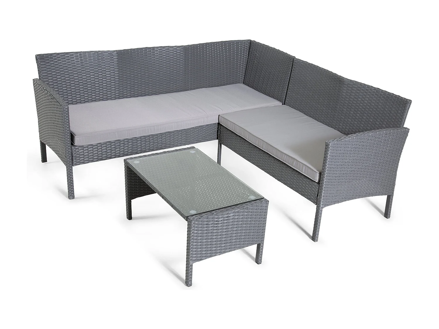 The Lakewood Grey Corner Rattan Set - 5 Seat