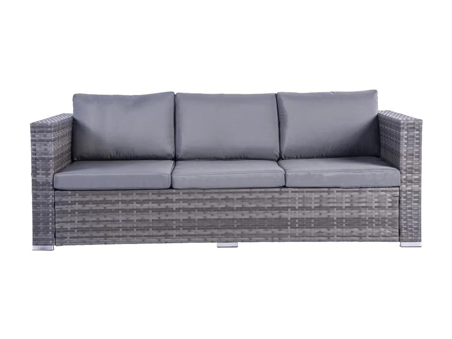 Dunham Grey 4 Seat Rattan Sofa Set with Coffee Table