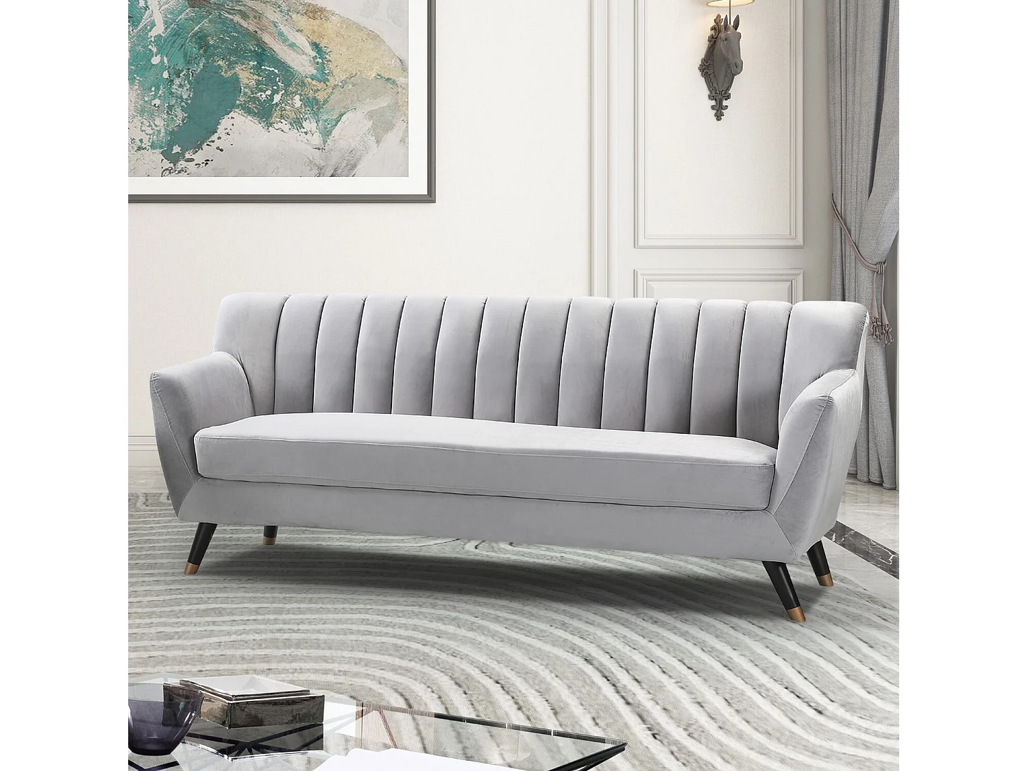 Morgan 3 Seat Velvet Sofa