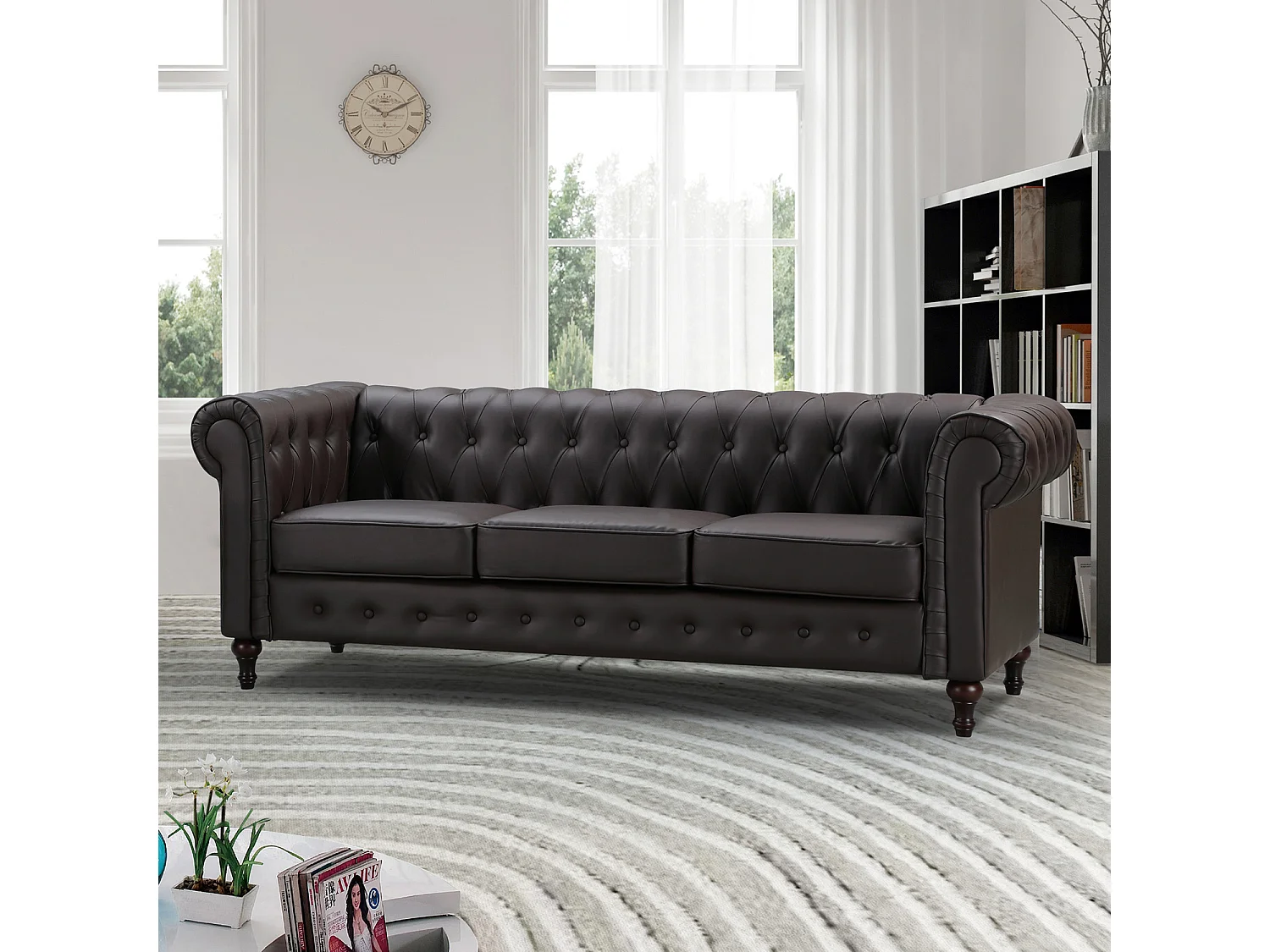 Richland 3 Seat Leather Sofa