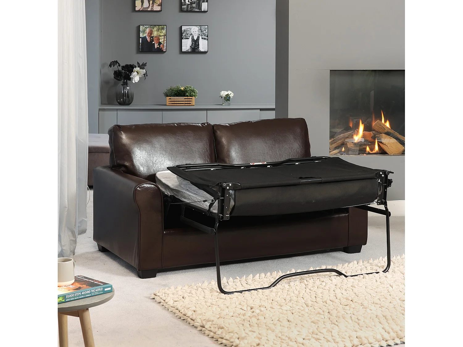 Lauderdale 2.5 Seat Leather Sofa Bed