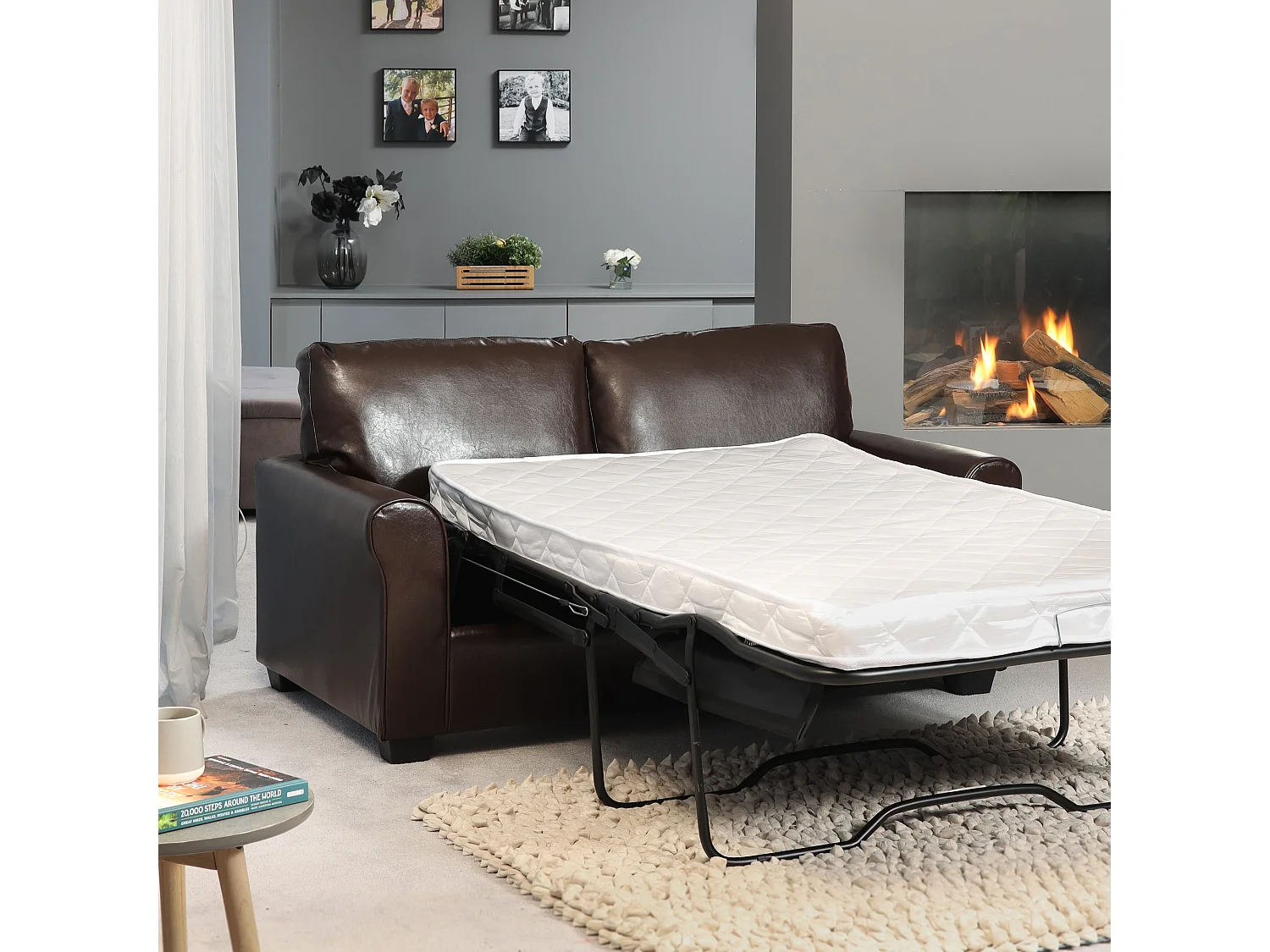 Lauderdale 2.5 Seat Leather Sofa Bed