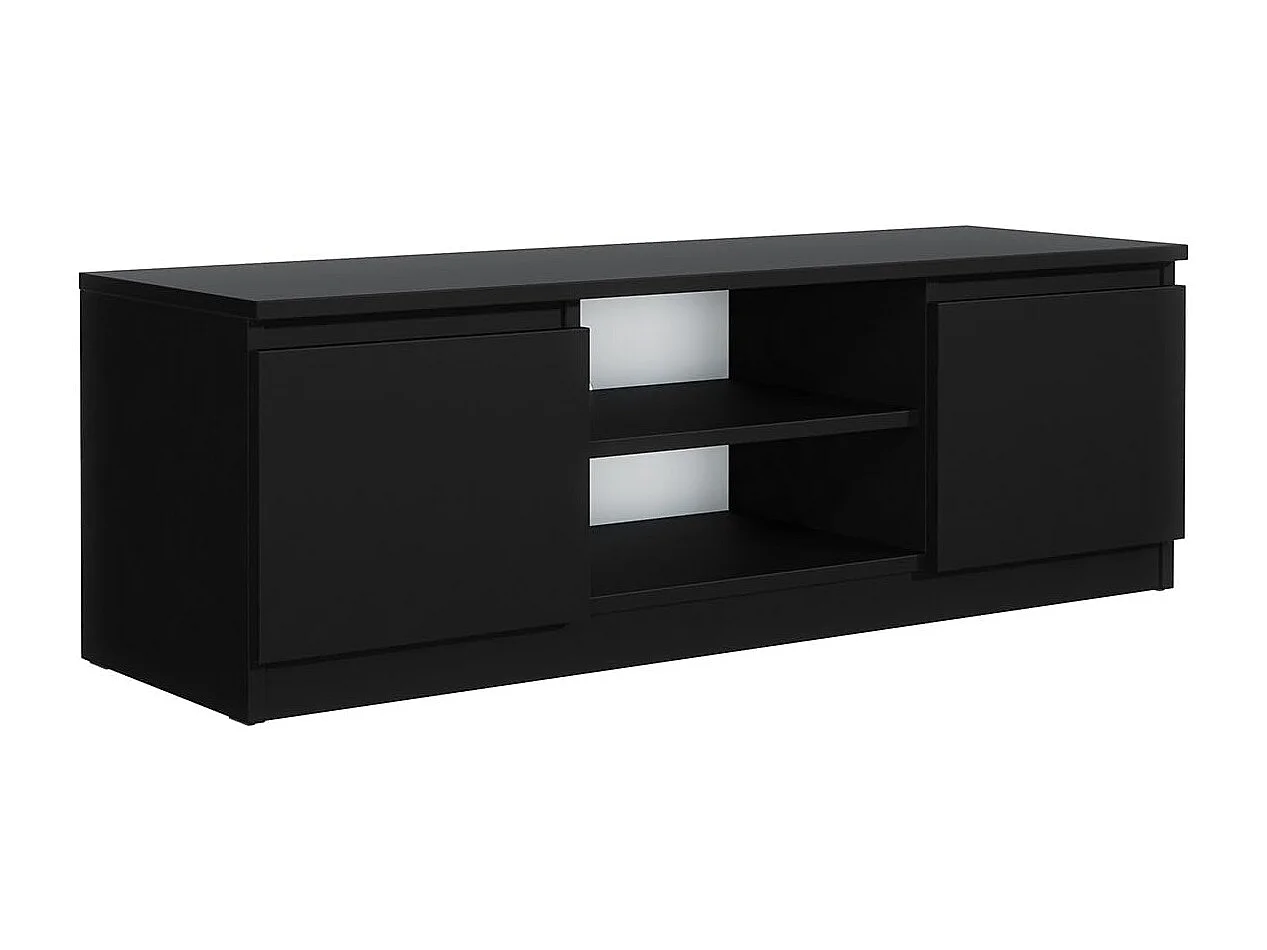 MebLocker TV-Ständer-Länge Schwarz 120,4 x 39 x 38,5 cm - Wohnzimmer-TV-Tisch - Moderner wandmontierter TV-Tisch - TV-Bank - Großer TV-Tisch Schlafzimmer