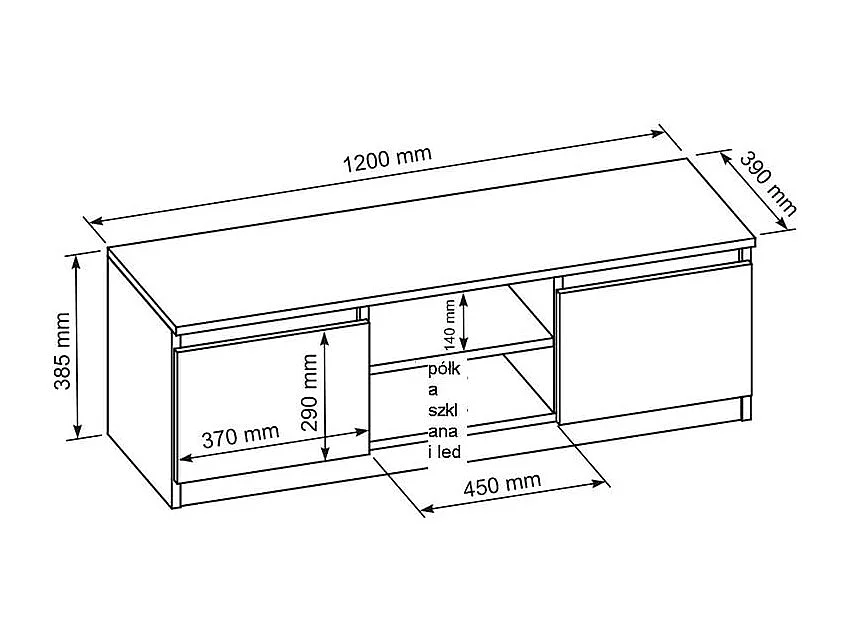 MebLocker TV-Ständer-Länge Sonoma Oak 120,4 x 39 x 38,5 cm - Wohnzimmer-TV-Tisch - Moderner wandmontierter TV-Tisch - TV-Bank