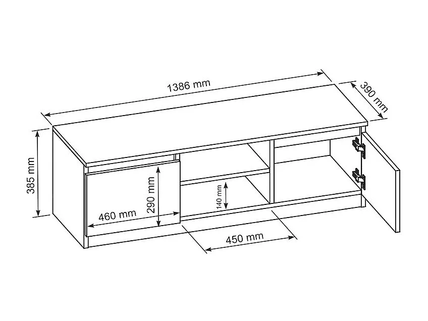 MebLocker Hängender TV-Ständer, Länge weiß, 138,6 x 39 x 40 cm – Wohnzimmer-TV-Tisch – moderner wandmontierter TV-Ständer – TV-Bank – große TV-Schlafzimmerständer