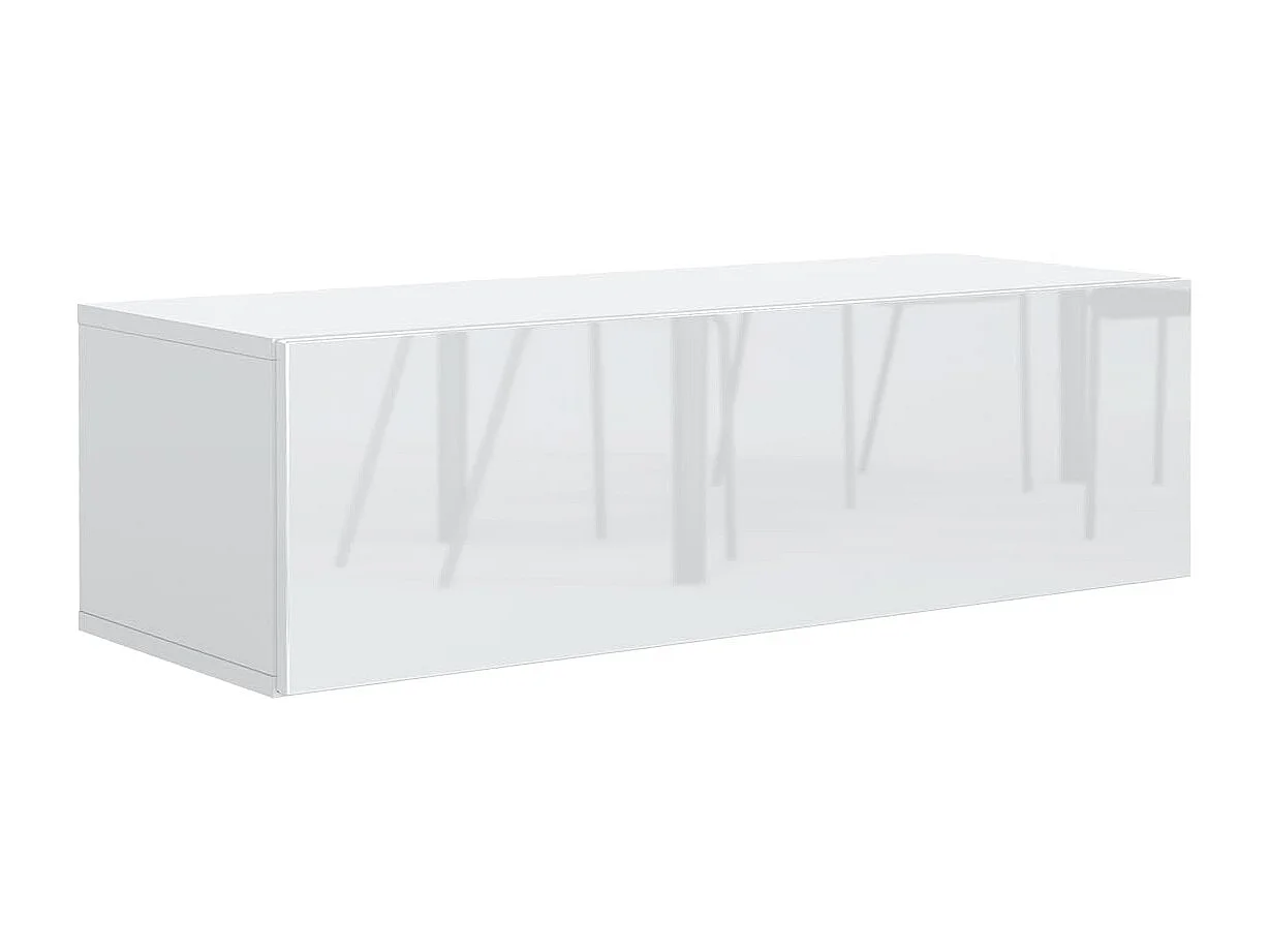 MebLocker Hängender TV-Ständer Länge Weiß 100,2 x 36,5 x 30 cm - Wohnzimmer-TV-Tisch - Moderner wandmontierter TV-Ständer - TV-Bank - Großer TV Schlafzimmerständer