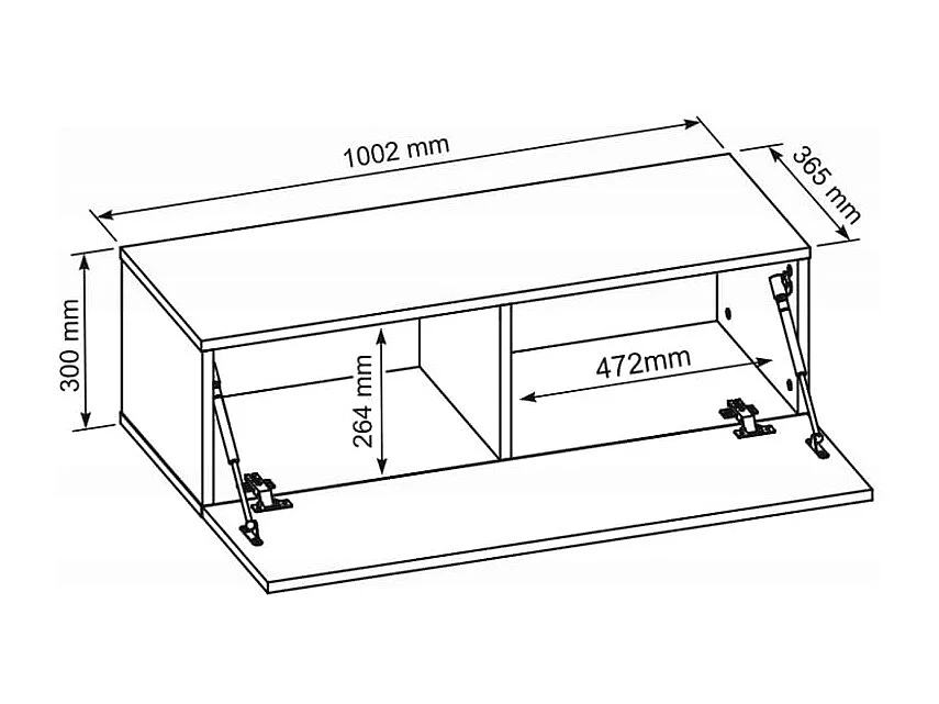 MebLocker Hängender TV-Ständer Länge Weiß 100,2 x 36,5 x 30 cm - Wohnzimmer-TV-Tisch - Moderner wandmontierter TV-Ständer - TV-Bank - Großer TV Schlafzimmerständer