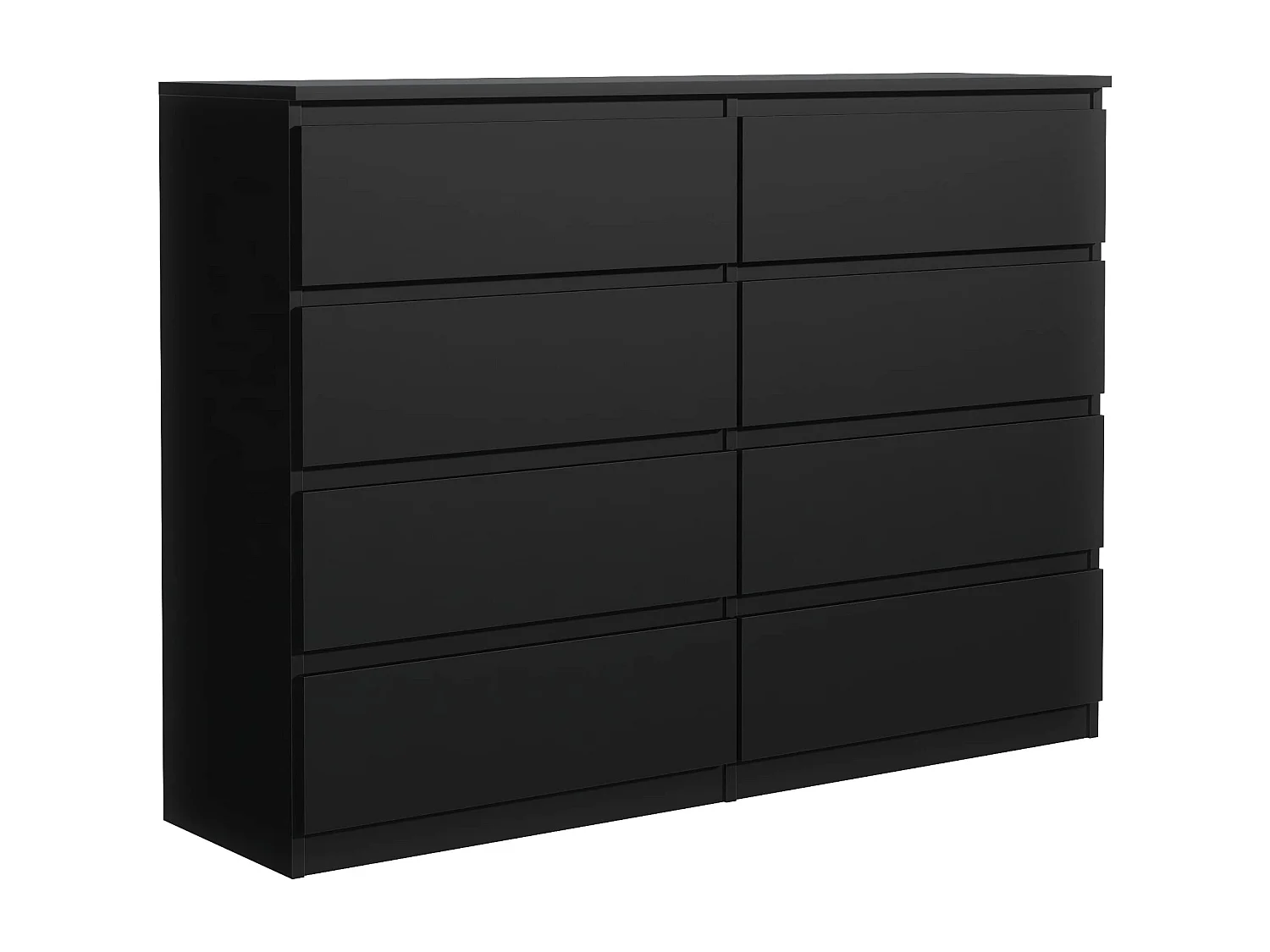 MebLocker Cómoda de 8 cajones 100 cm - Negro - Diseño minimalista - 100x39x101,5 cm - Amplio armario de almacenamiento para dormitorio, salón u oficina