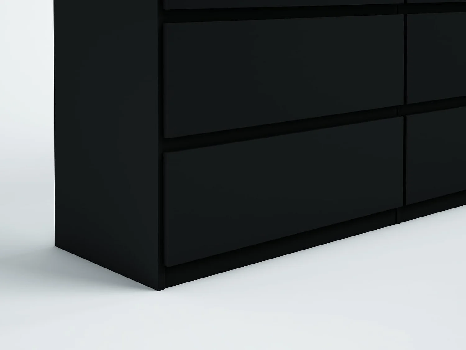 MebLocker Cómoda de 8 cajones 100 cm - Negro - Diseño minimalista - 100x39x101,5 cm - Amplio armario de almacenamiento para dormitorio, salón u oficina