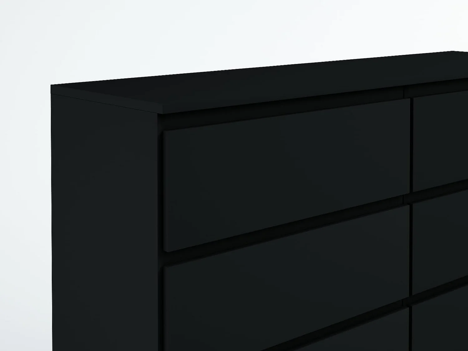 MebLocker Cómoda de 8 cajones 100 cm - Negro - Diseño minimalista - 100x39x101,5 cm - Amplio armario de almacenamiento para dormitorio, salón u oficina