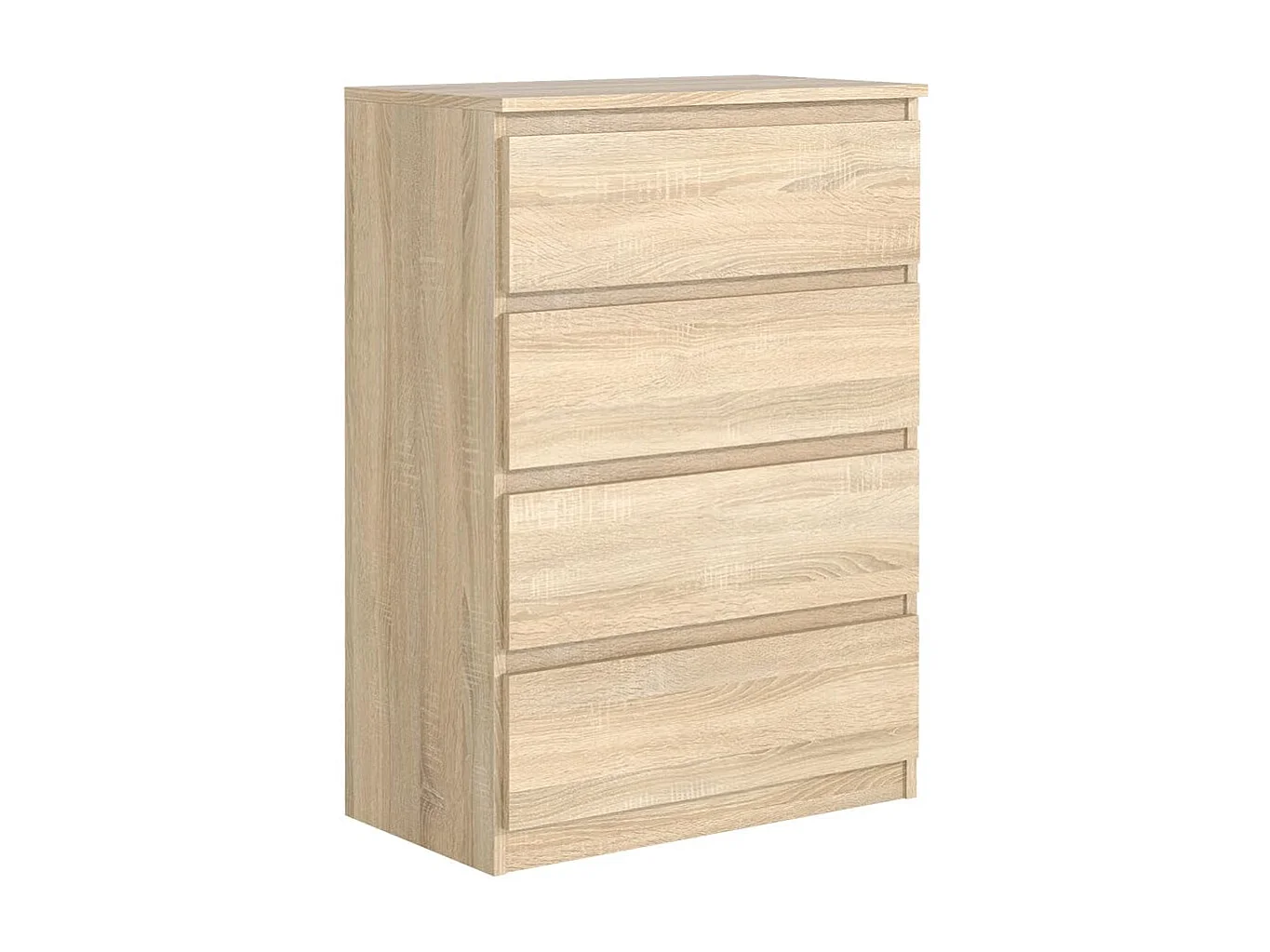 MebLocker 4-lades ladekast, ideaal voor woonkamer, slaapkamer, kinderbadkamer, tienerkamer en kantoor (Sonoma Oak)