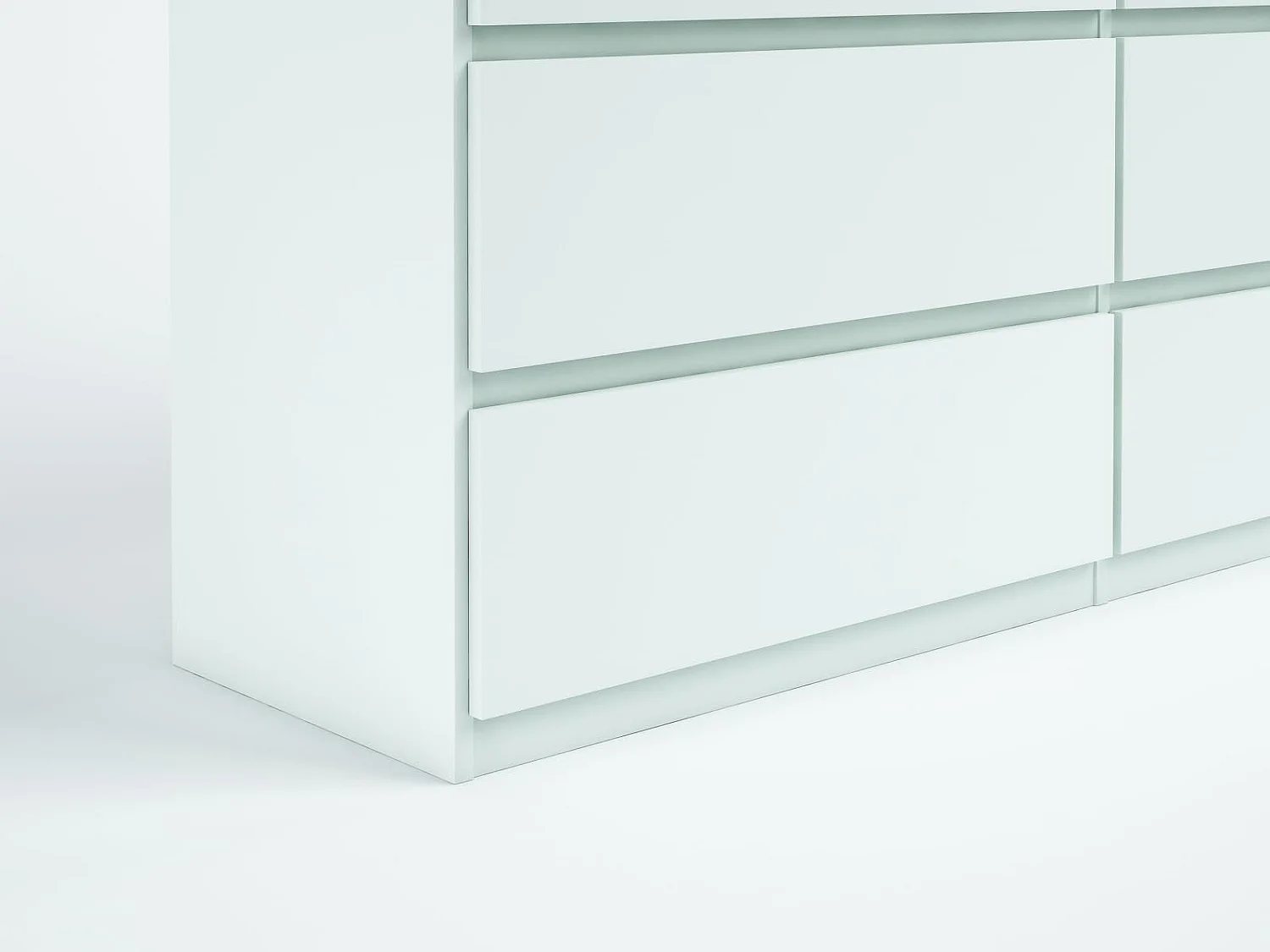 MebLocker Cómoda de 8 cajones 100 cm - Blanco - Diseño minimalista - 100x39x101,5 cm - Amplio armario de almacenamiento para dormitorio, salón u oficina