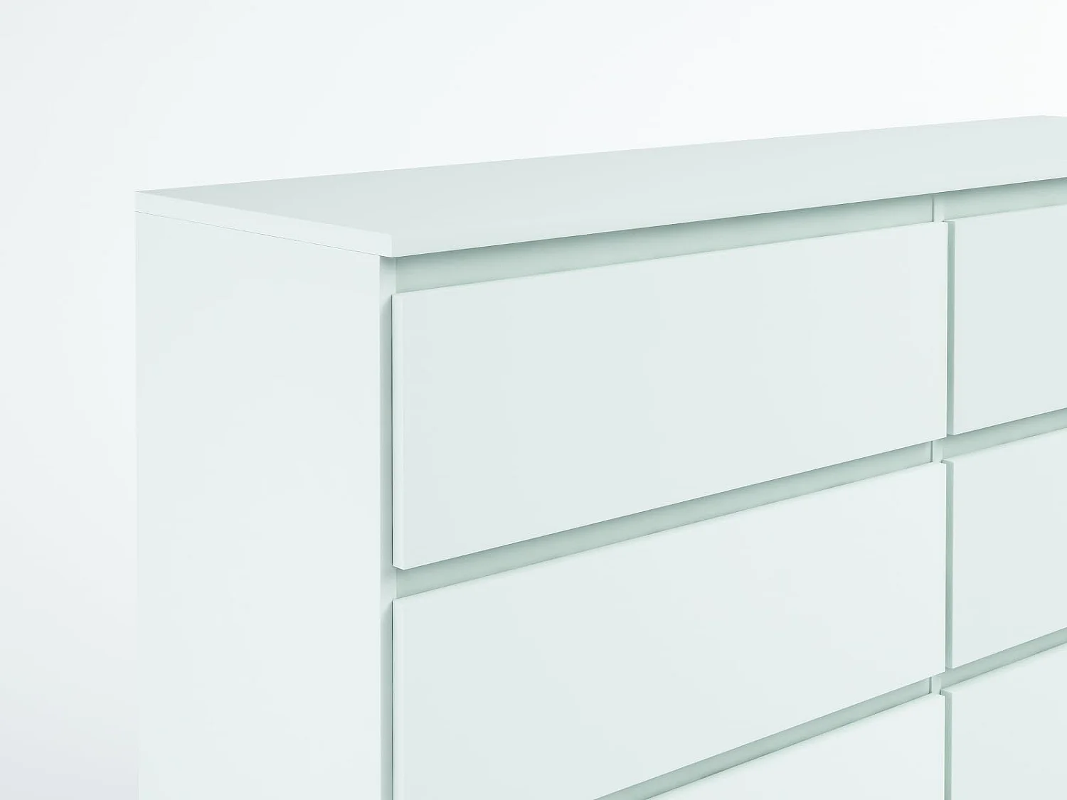 MebLocker Cómoda de 8 cajones 100 cm - Blanco - Diseño minimalista - 100x39x101,5 cm - Amplio armario de almacenamiento para dormitorio, salón u oficina