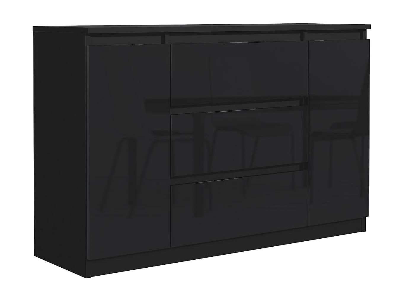 MebLocker Commode à 3 tiroirs, 2 Portes, 120 cm, idéale pour Le Salon, la Chambre à Coucher, la Chambre d'enfant et Le Bureau,